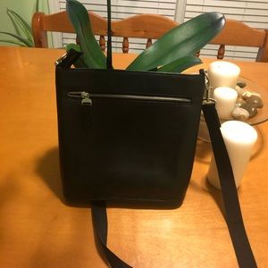 Black crossbody leather purse